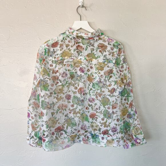 Bamboo Traders Sheer Floral Blouse - Picture 3 of 5
